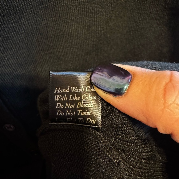 YeMak Black Crewneck Casual Button Down Sweater Cardigan Plus Size 2X - Picture 8 of 11